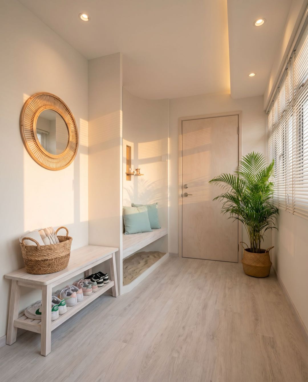 Coastal Tropical entryway in a Singapore HDB flat