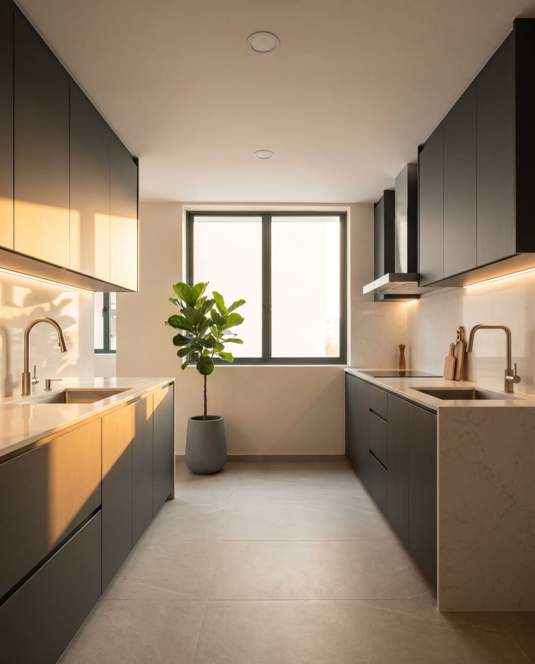Modern Contemporary kitchen in a Singapore HDB flat