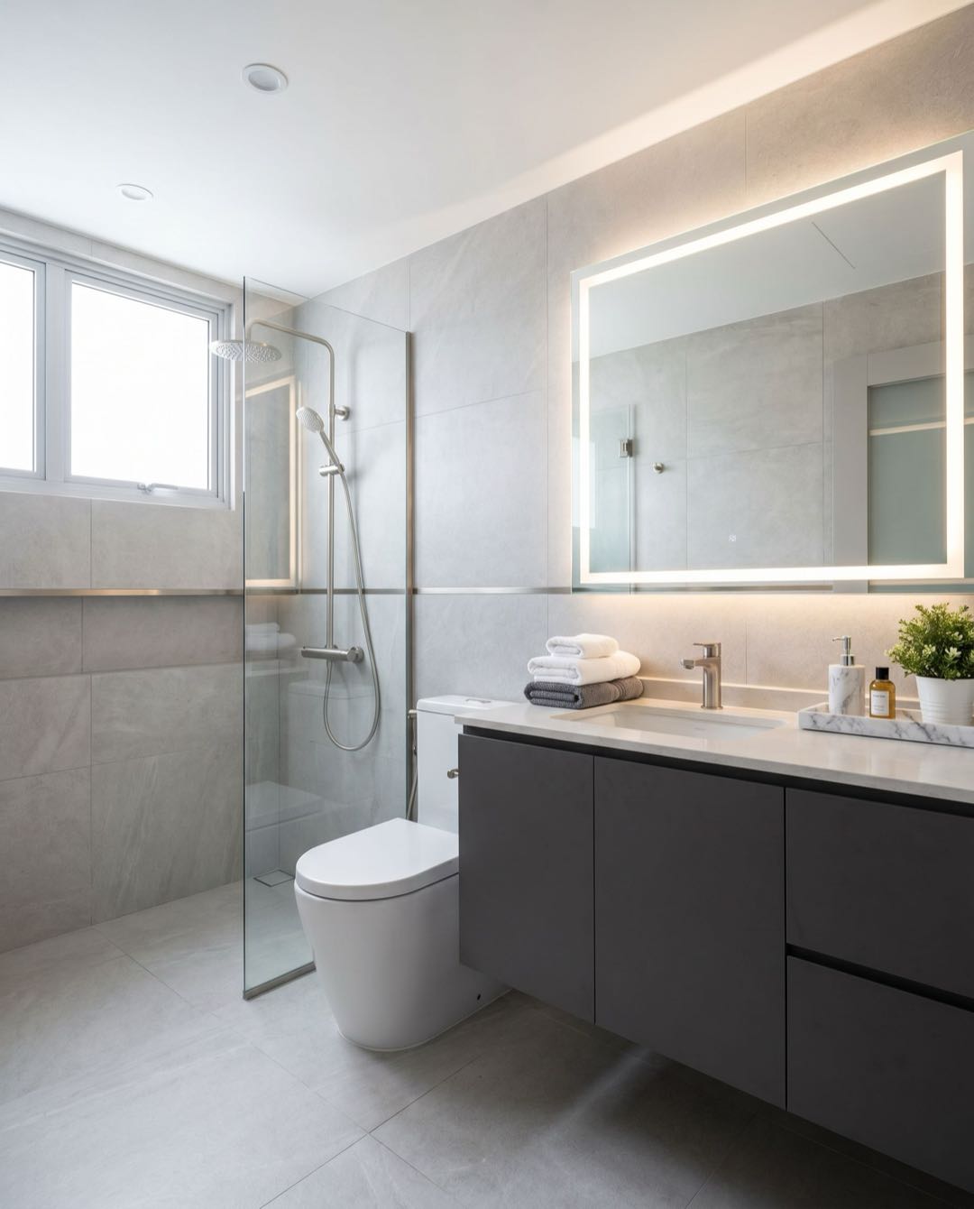 Modern Contemporary bathroom in a Singapore HDB flat