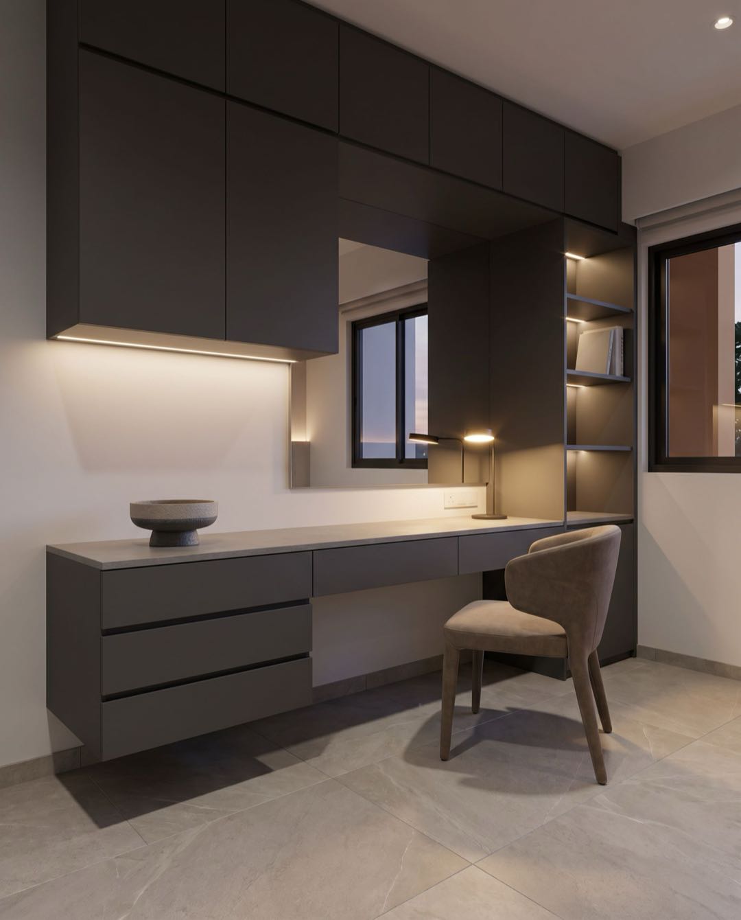 Modern Contemporary study & home office in a Singapore HDB flat