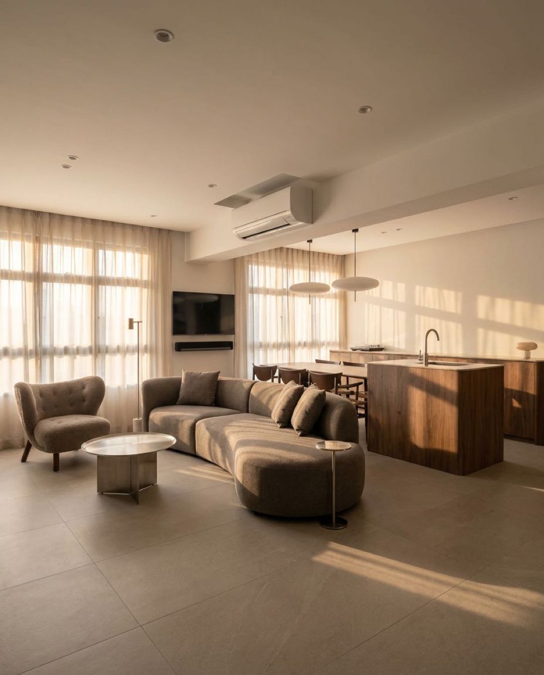 Modern Contemporary living room in a Singapore HDB flat