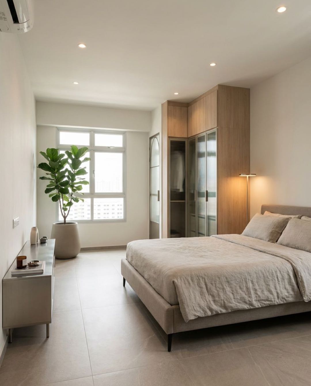 Modern Contemporary bedroom in a Singapore HDB flat