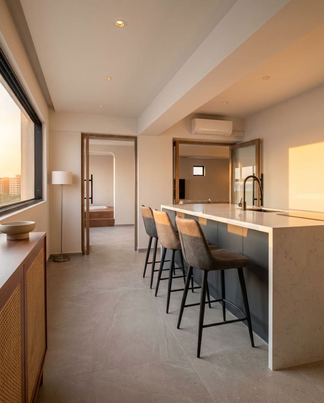 Modern Contemporary kitchen in a Singapore HDB flat
