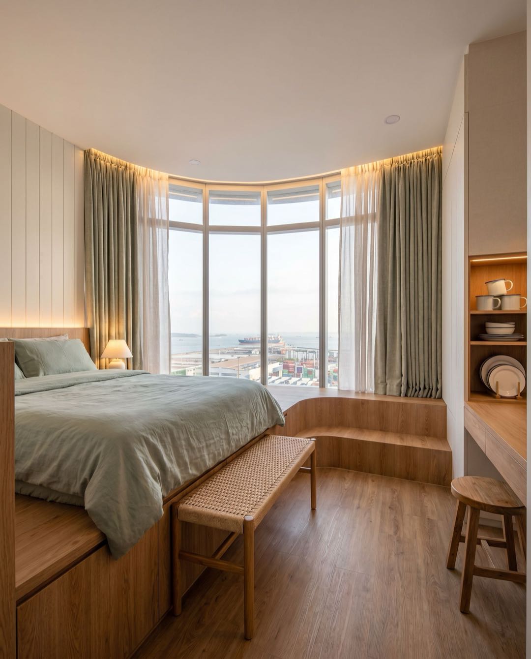 Modern Farmhouse bedroom in a Singapore HDB flat