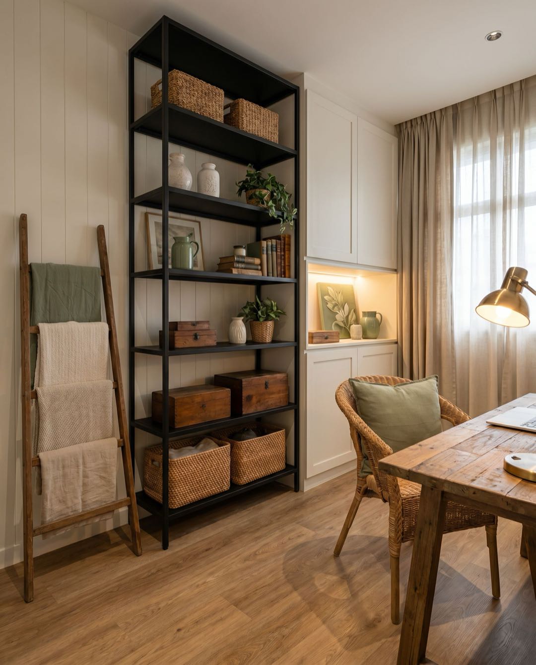 Modern Farmhouse study & home office in a Singapore HDB flat