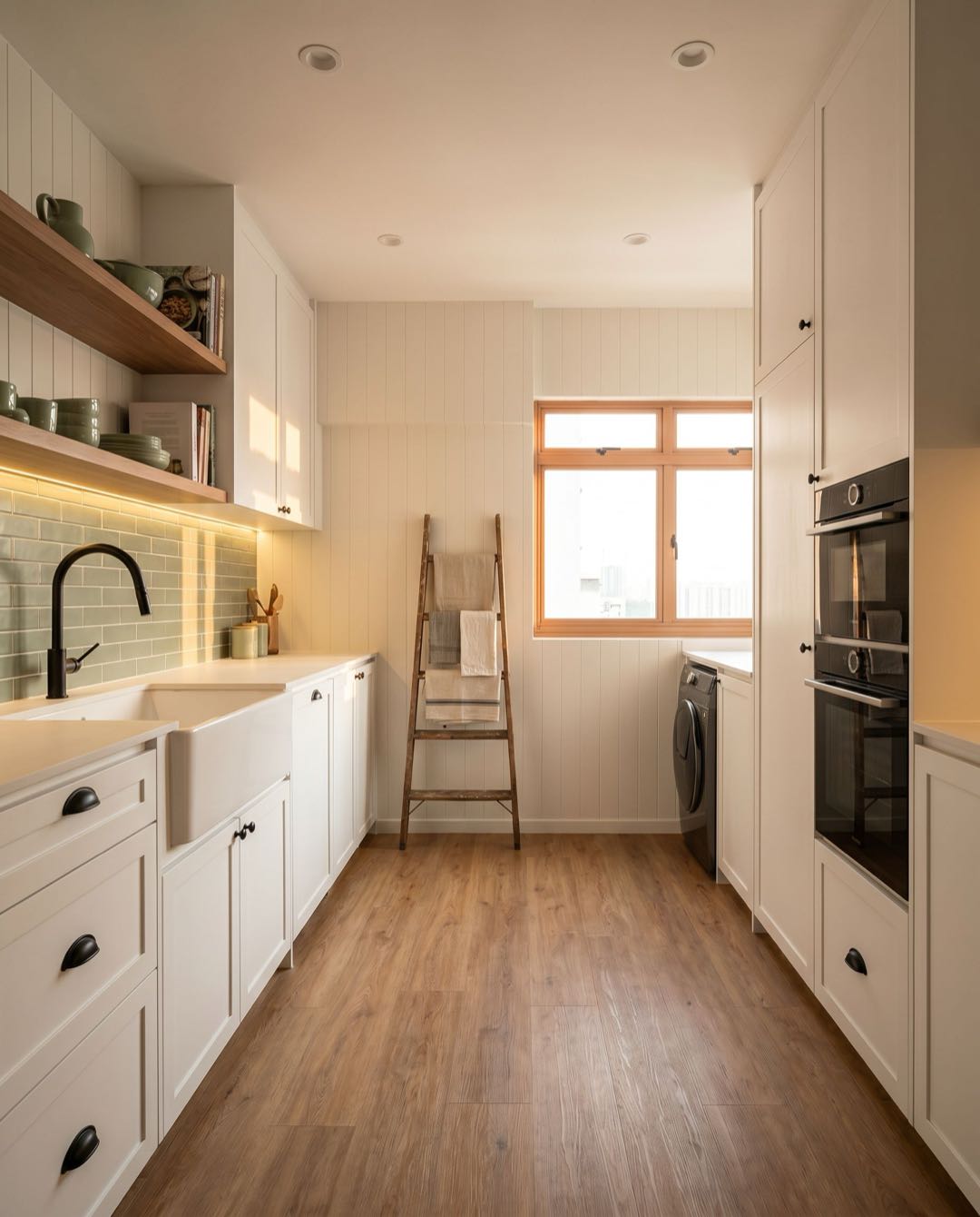 Modern Farmhouse kitchen in a Singapore HDB flat