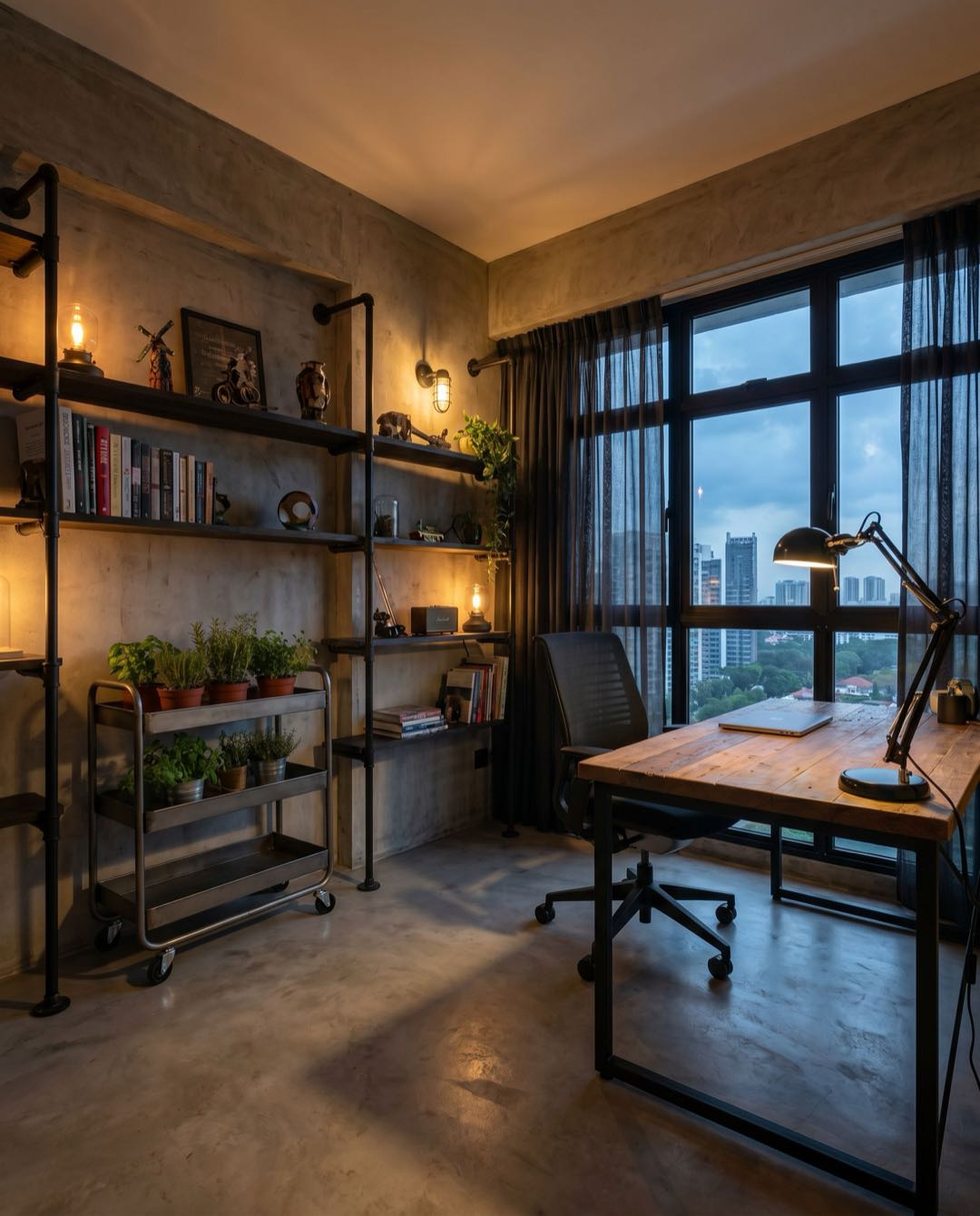 Industrial study & home office in a Singapore HDB flat