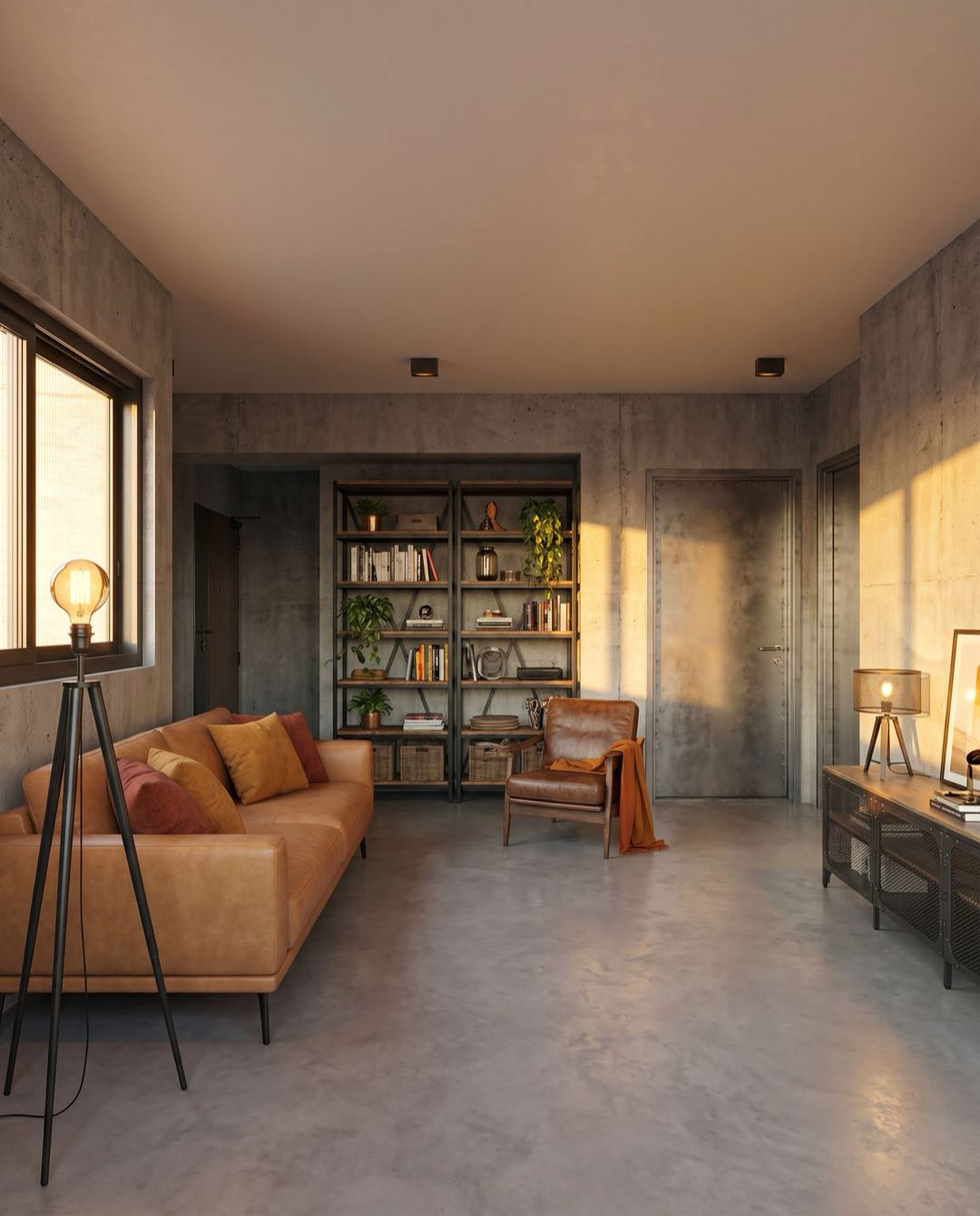Industrial living room in a Singapore HDB flat