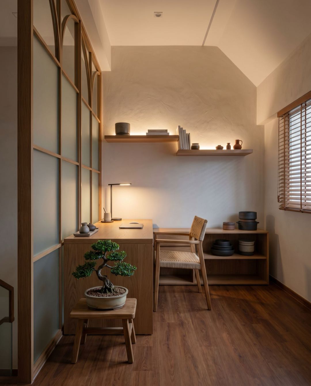 Japandi study & home office in a Singapore HDB flat