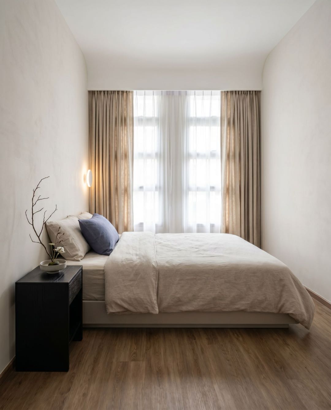 Japandi bedroom in a Singapore HDB flat