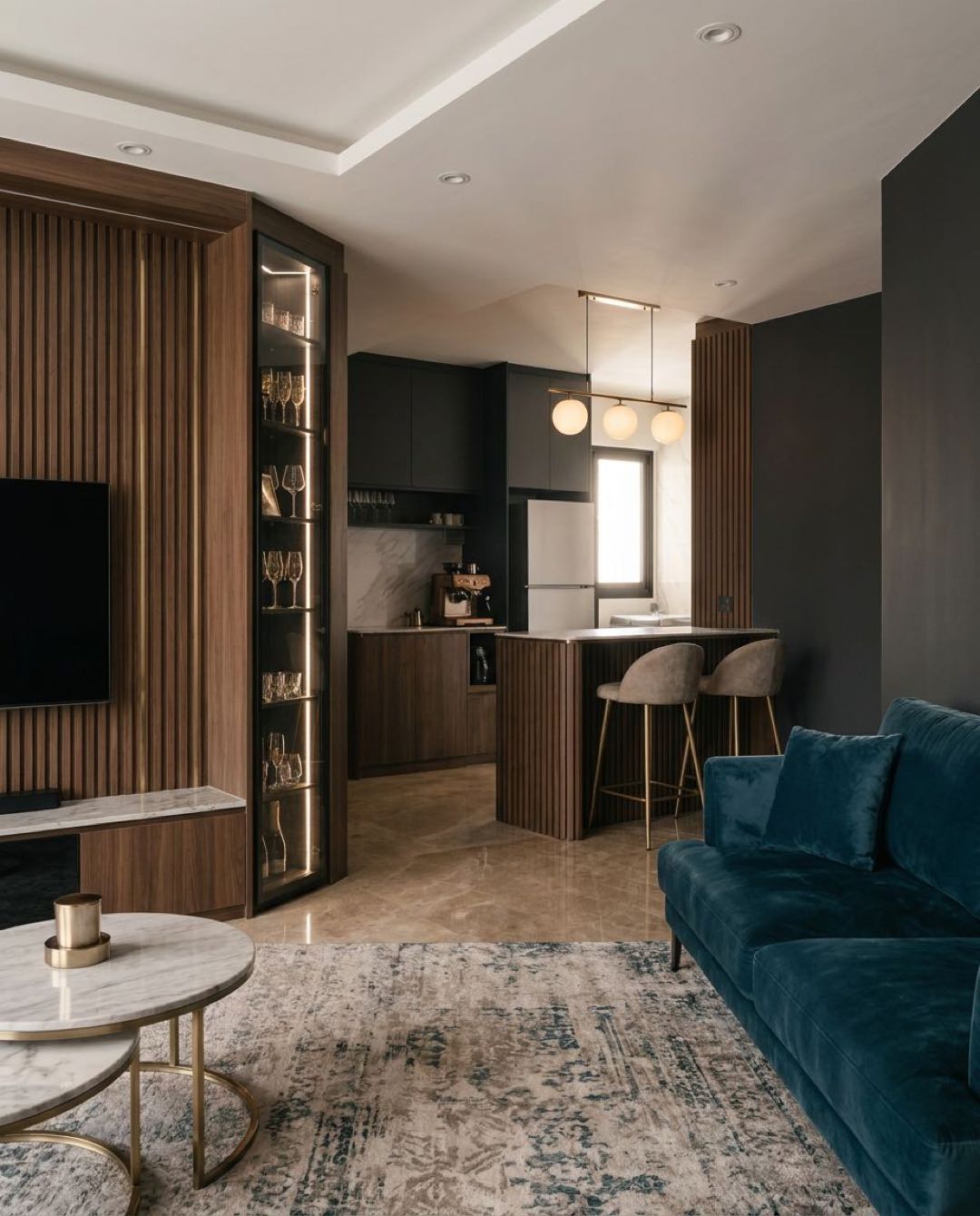 Modern Luxe living room in a Singapore HDB flat