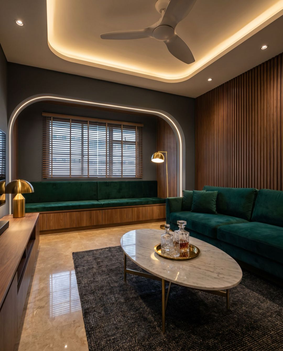 Modern Luxe living room in a Singapore HDB flat