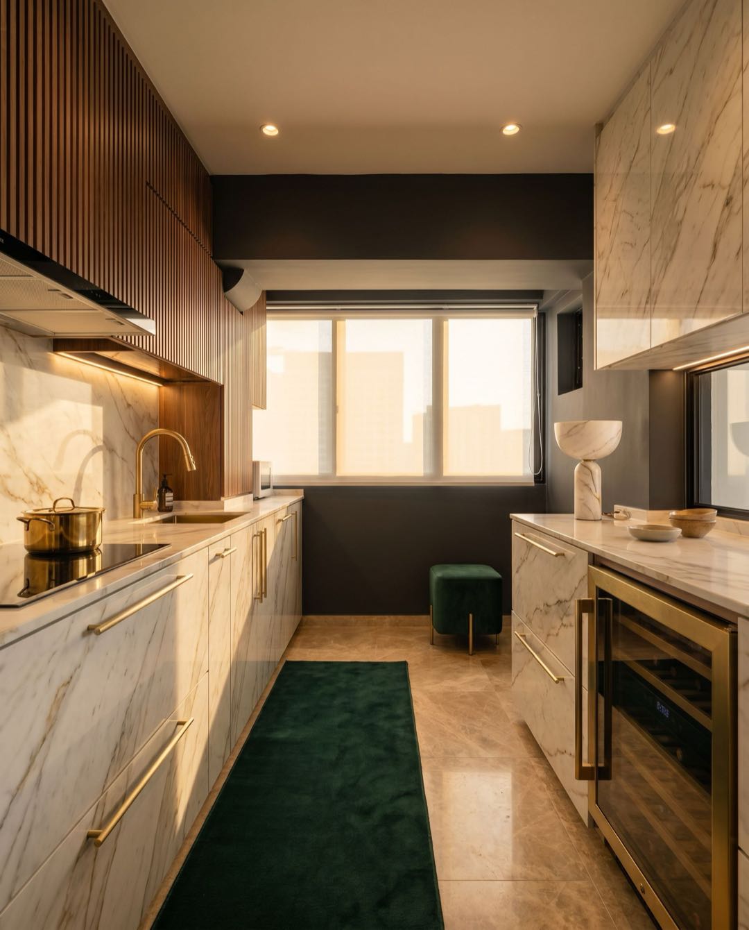 Modern Luxe kitchen in a Singapore HDB flat