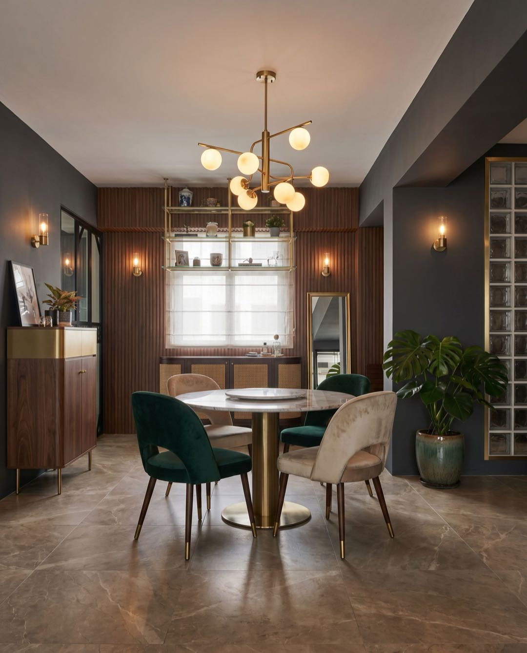Modern Luxe dining area in a Singapore HDB flat
