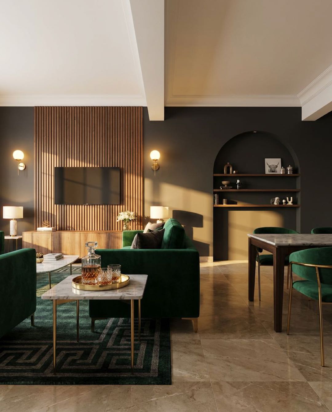 Modern Luxe living room in a Singapore HDB flat