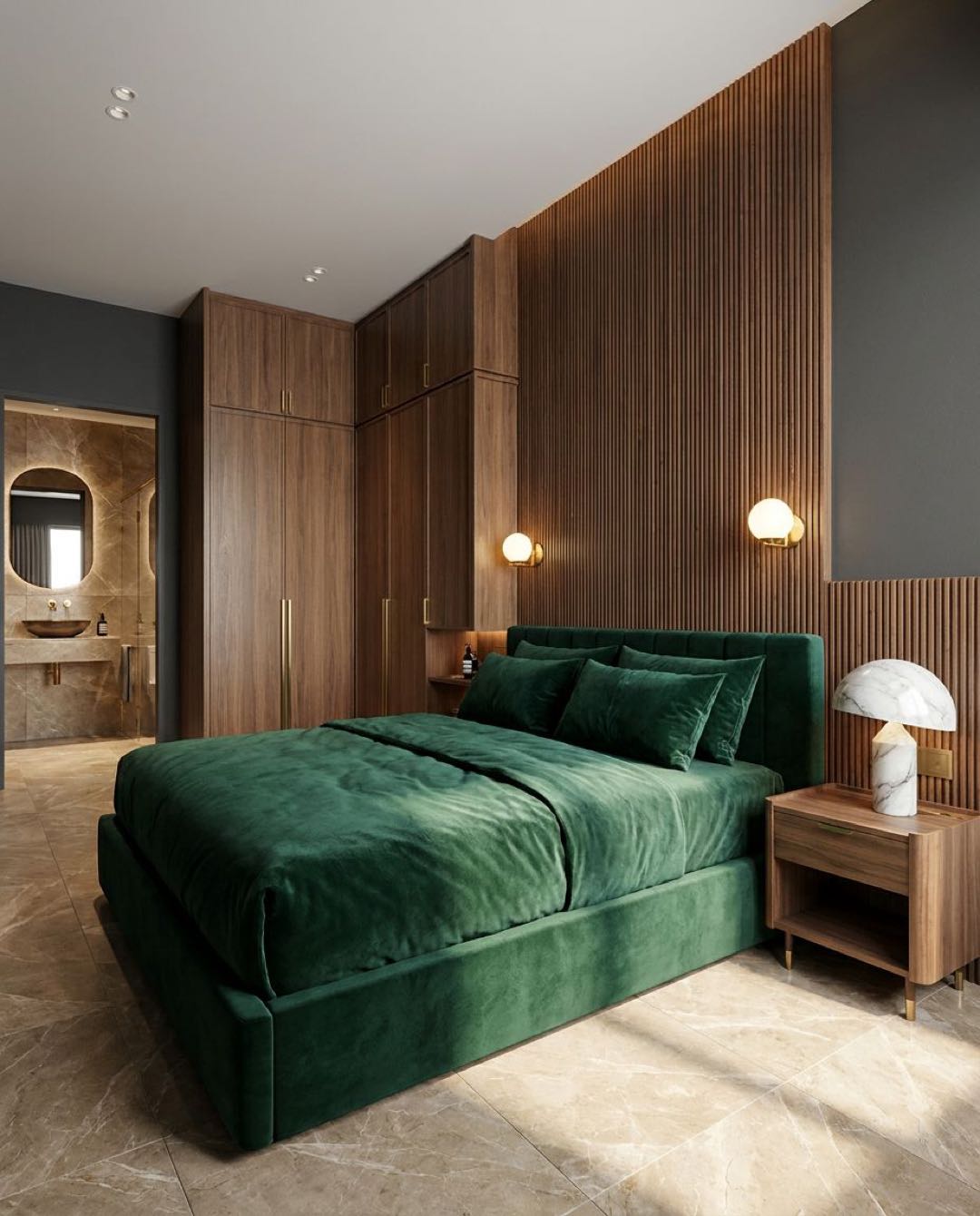 Modern Luxe bedroom in a Singapore HDB flat