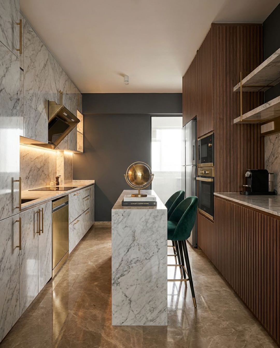 Modern Luxe kitchen in a Singapore HDB flat