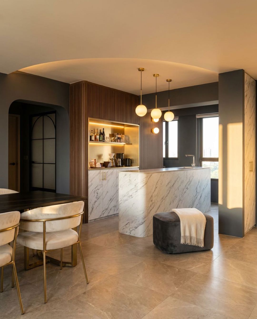 Modern Luxe kitchen in a Singapore HDB flat