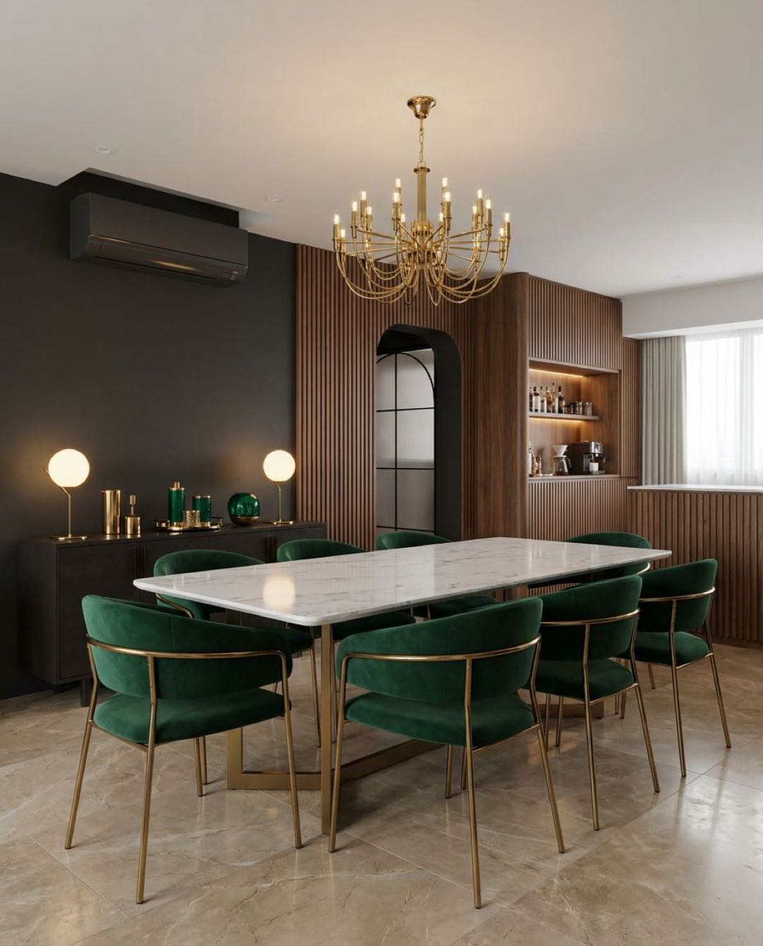 Modern Luxe dining area in a Singapore HDB flat