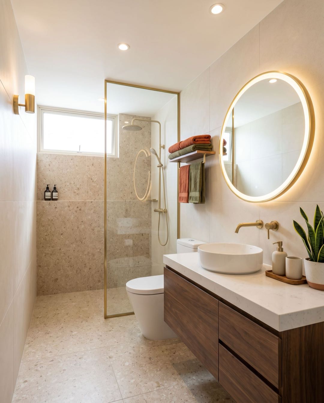 Mid-Century Modern bathroom in a Singapore HDB flat