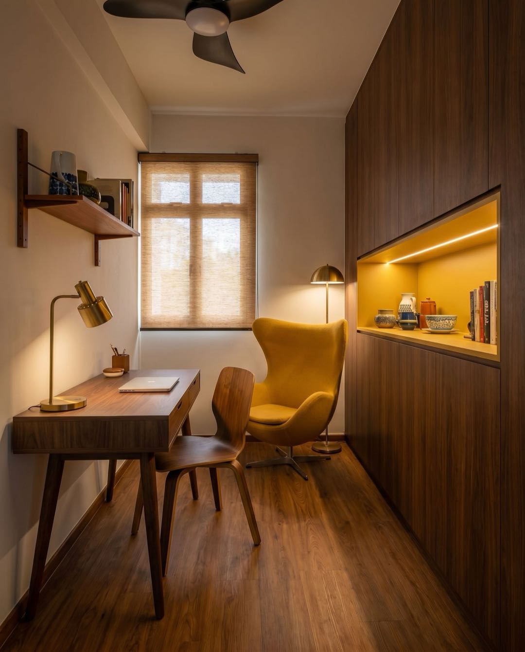 Mid-Century Modern study & home office in a Singapore HDB flat