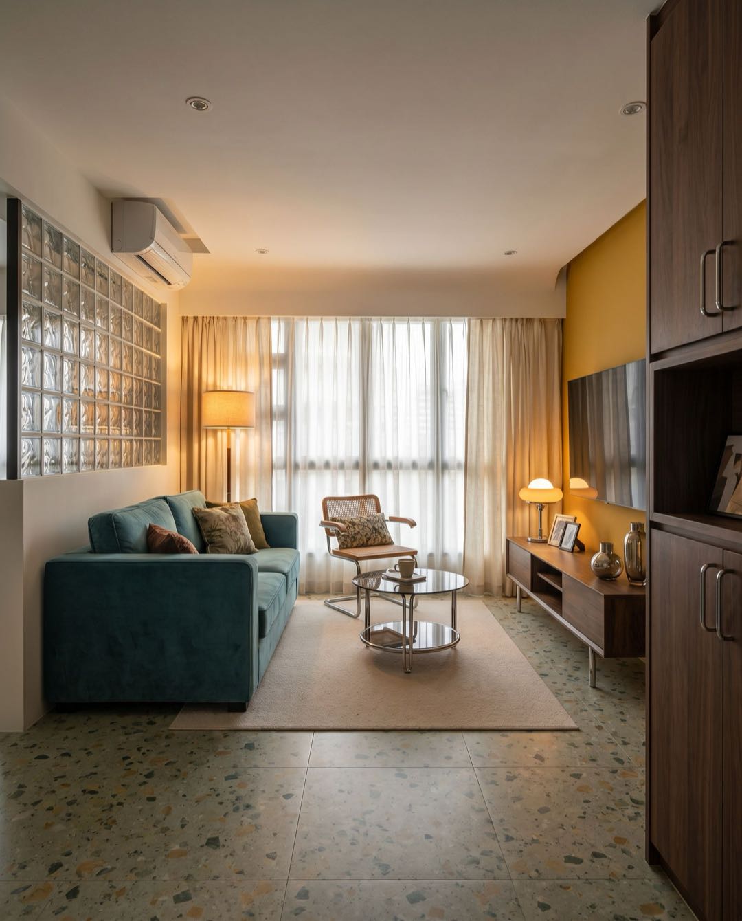 Retro Vintage living room in a Singapore HDB flat
