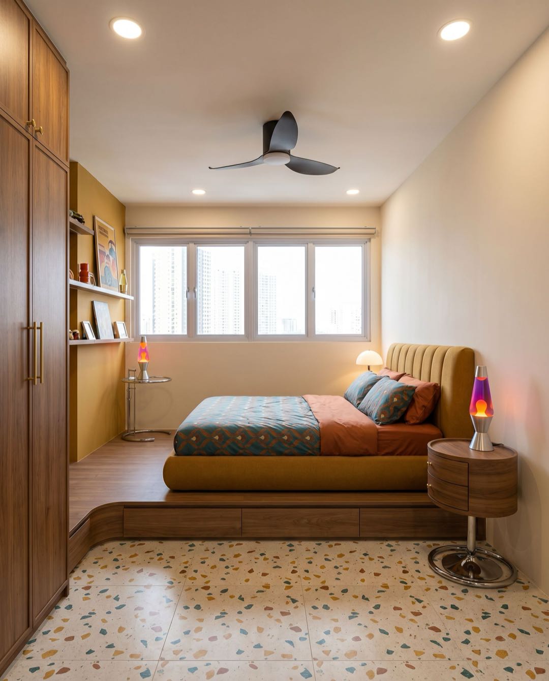 Retro Vintage bedroom in a Singapore HDB flat