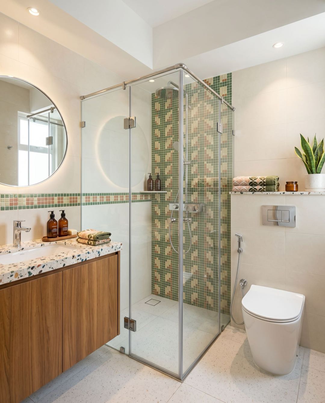 Retro Vintage bathroom in a Singapore HDB flat