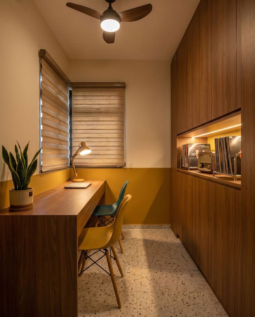 Retro Vintage study & home office in a Singapore HDB flat