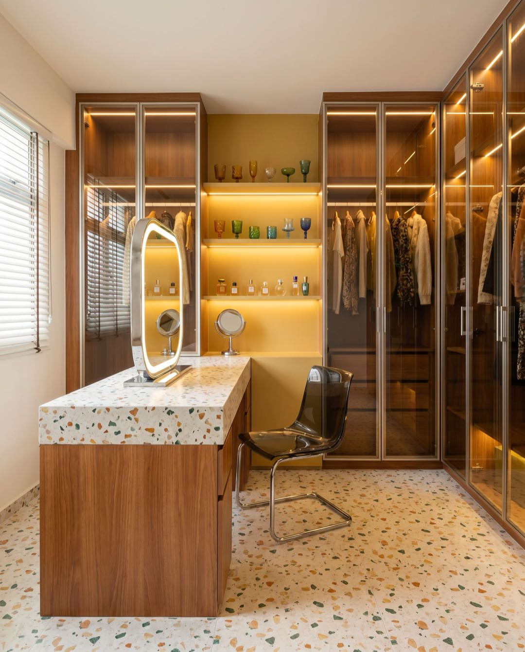 Retro Vintage walk-in wardrobe in a Singapore HDB flat