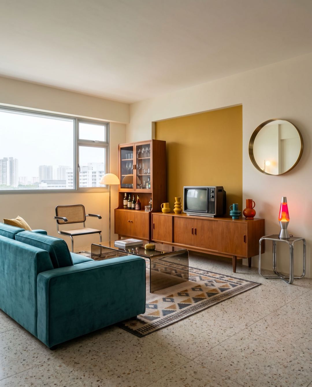 Retro Vintage living room in a Singapore HDB flat