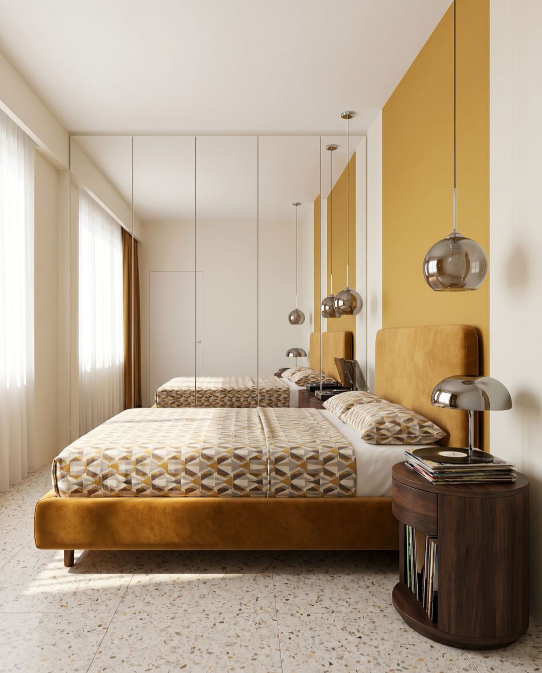 Retro Vintage bedroom in a Singapore HDB flat
