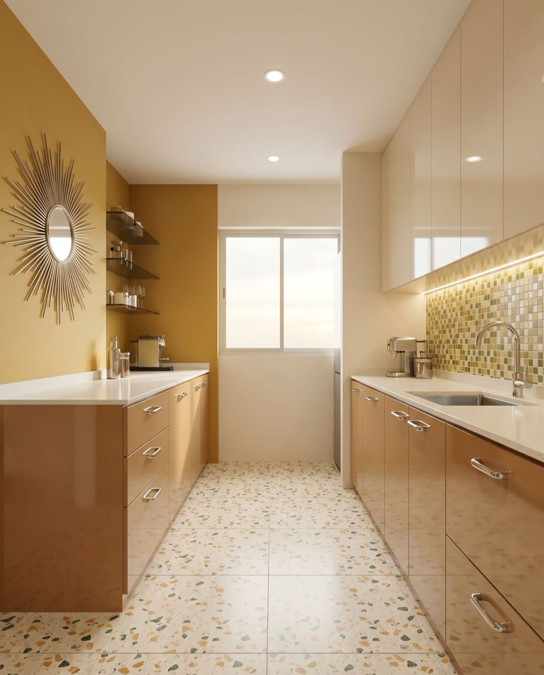 Retro Vintage kitchen in a Singapore HDB flat