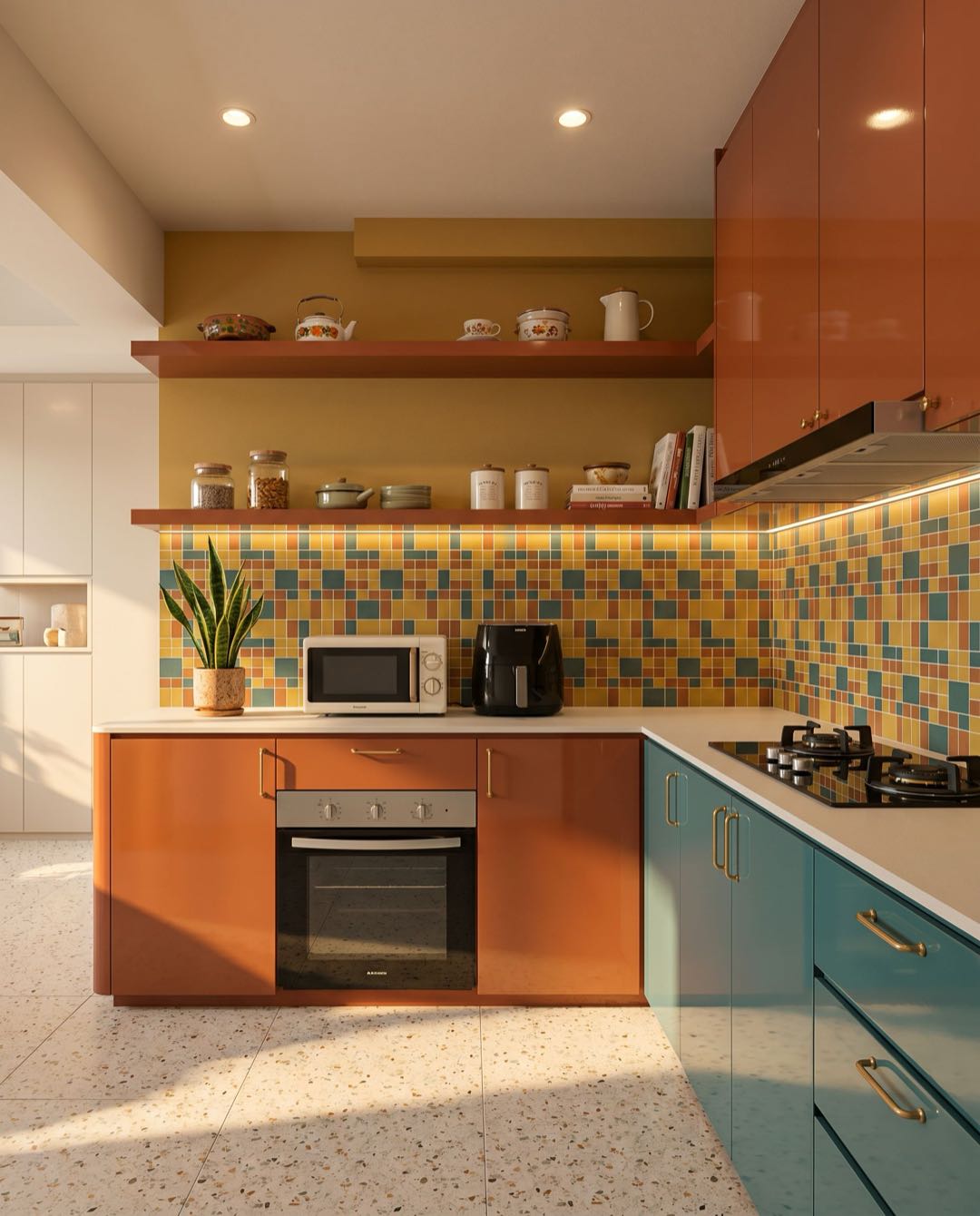Retro Vintage kitchen in a Singapore HDB flat