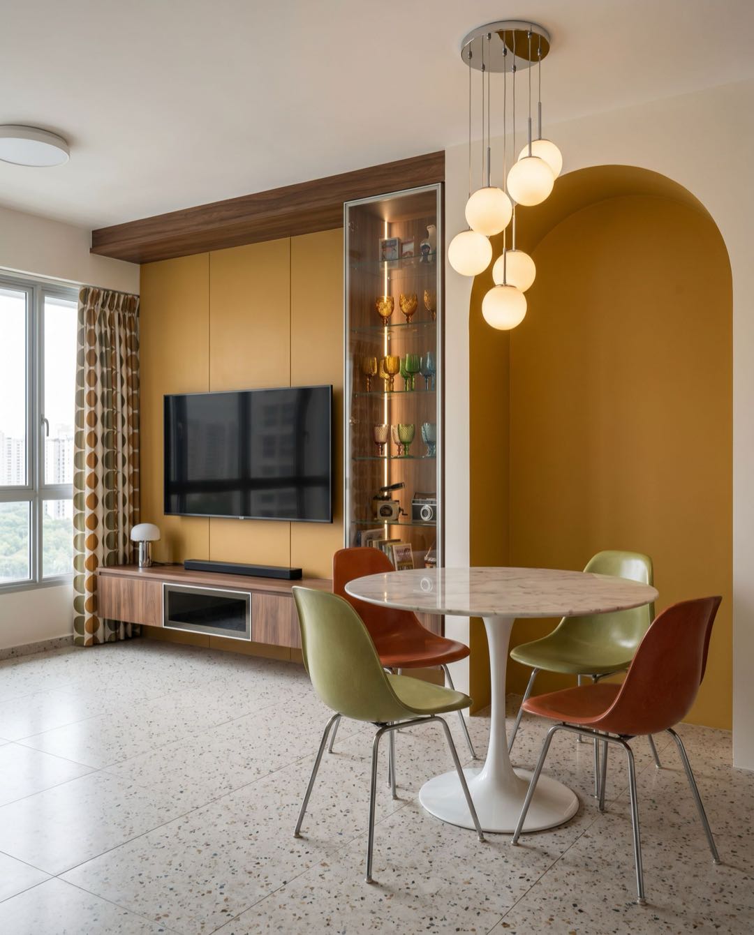 Retro Vintage dining area in a Singapore HDB flat