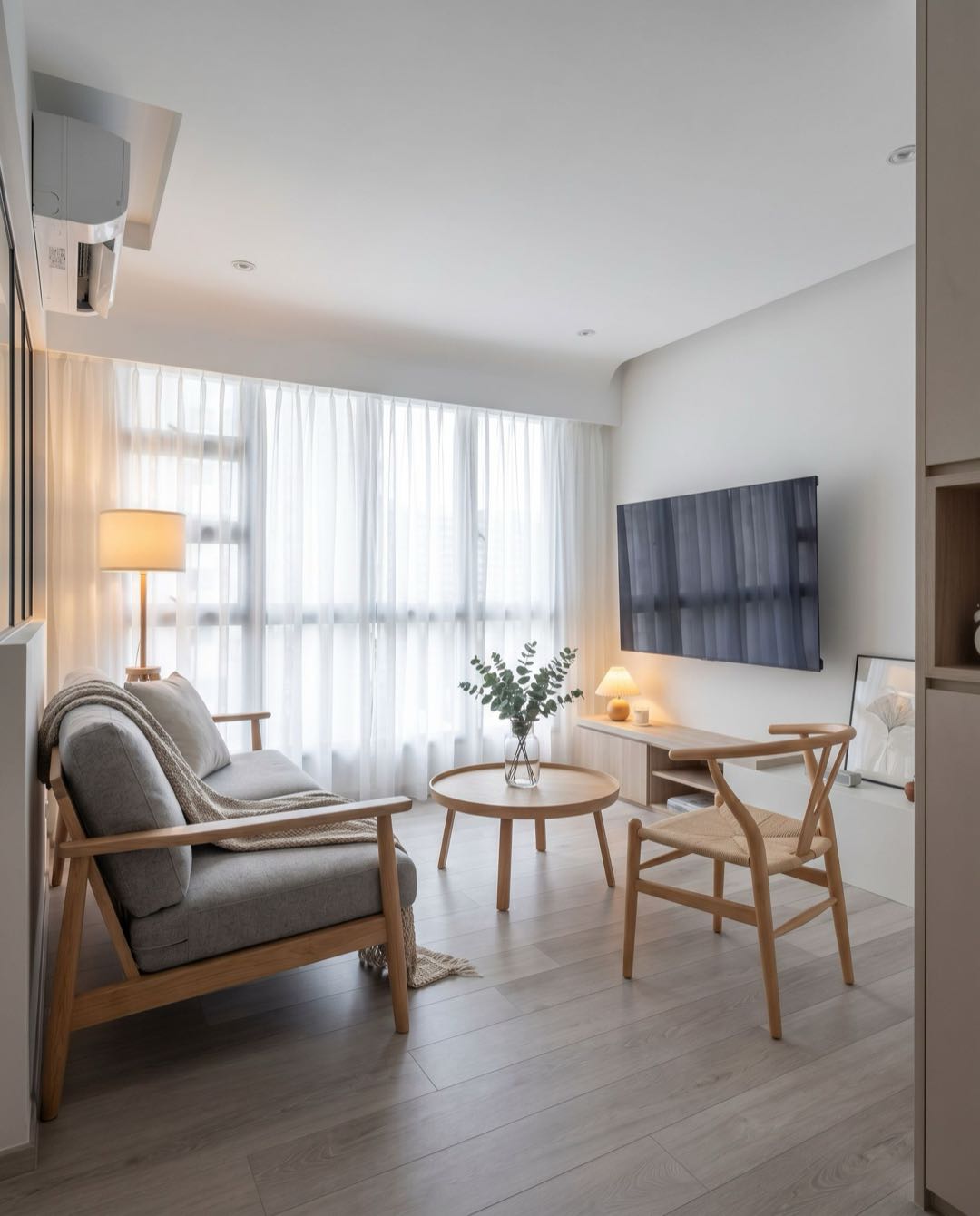 Scandi Minimalist living room in a Singapore HDB flat