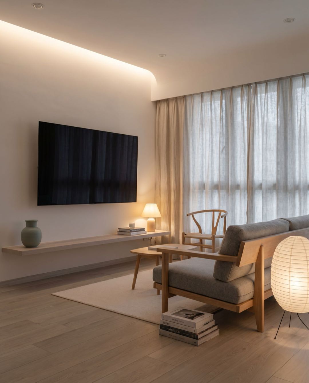 Scandi Minimalist living room in a Singapore HDB flat