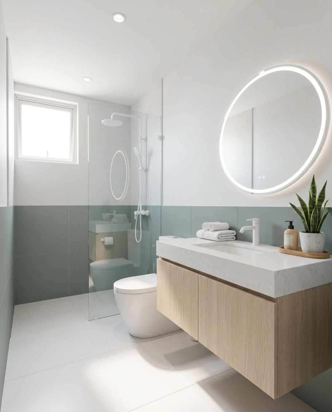 Scandi Minimalist bathroom in a Singapore HDB flat