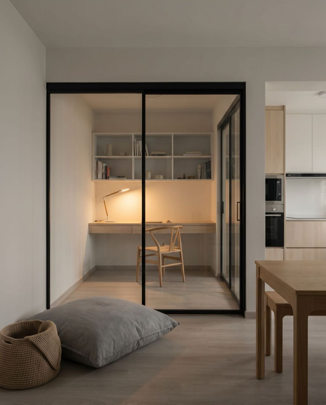 Scandi Minimalist study & home office in a Singapore HDB flat