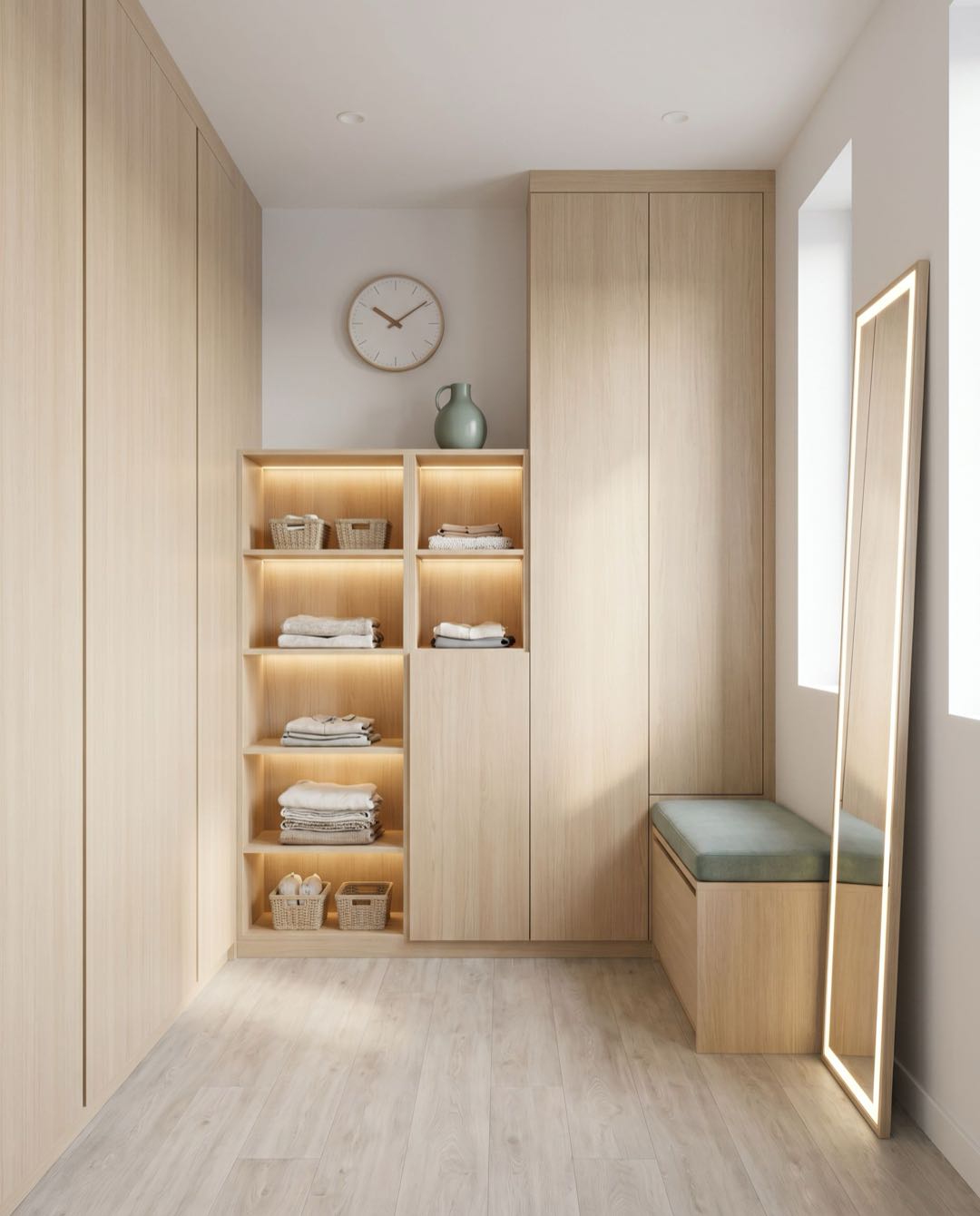 Scandi Minimalist walk-in wardrobe in a Singapore HDB flat