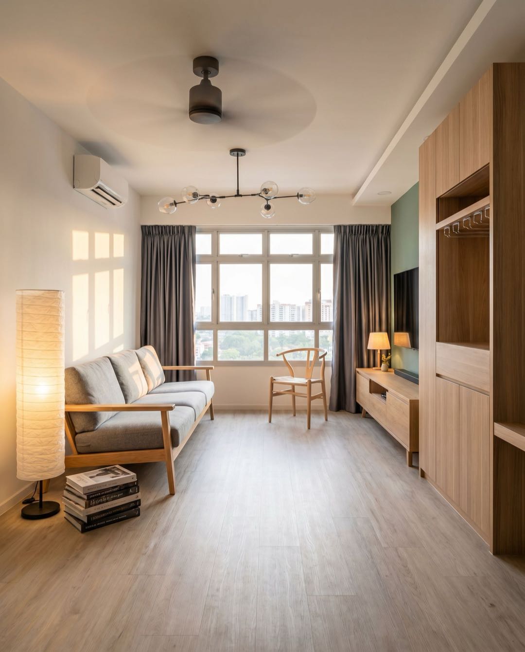 Scandi Minimalist living room in a Singapore HDB flat