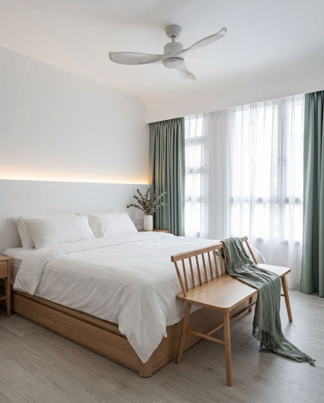 Scandi Minimalist bedroom in a Singapore HDB flat