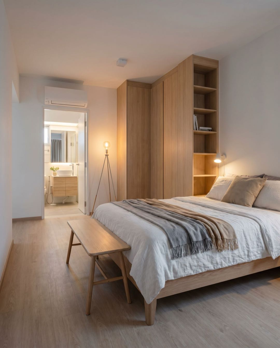 Scandi Minimalist bedroom in a Singapore HDB flat