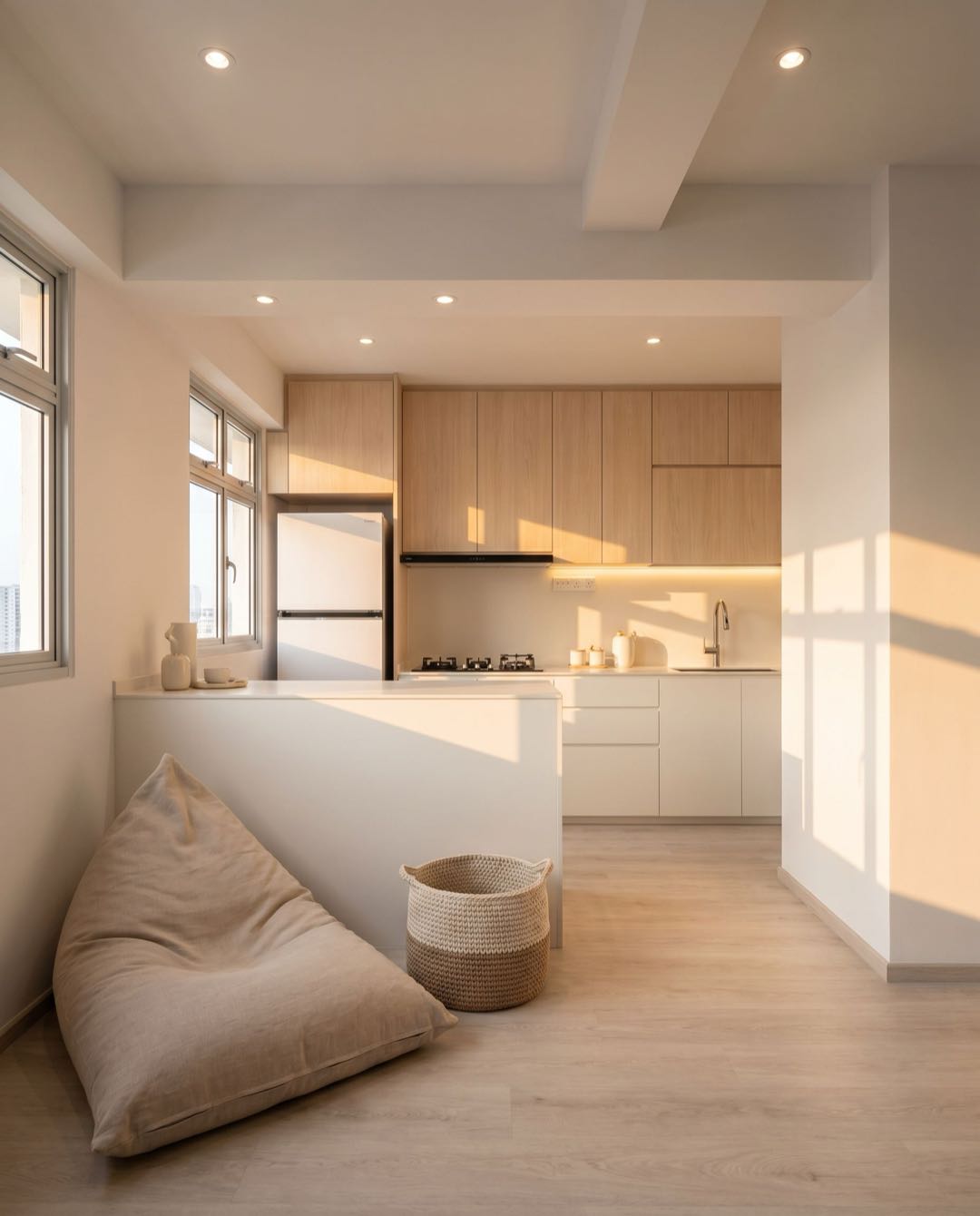 Scandi Minimalist kitchen in a Singapore HDB flat