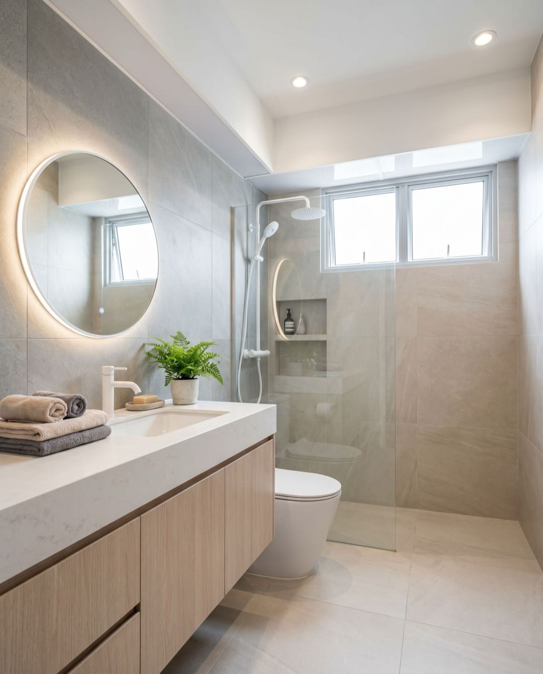 Scandi Minimalist bathroom in a Singapore HDB flat