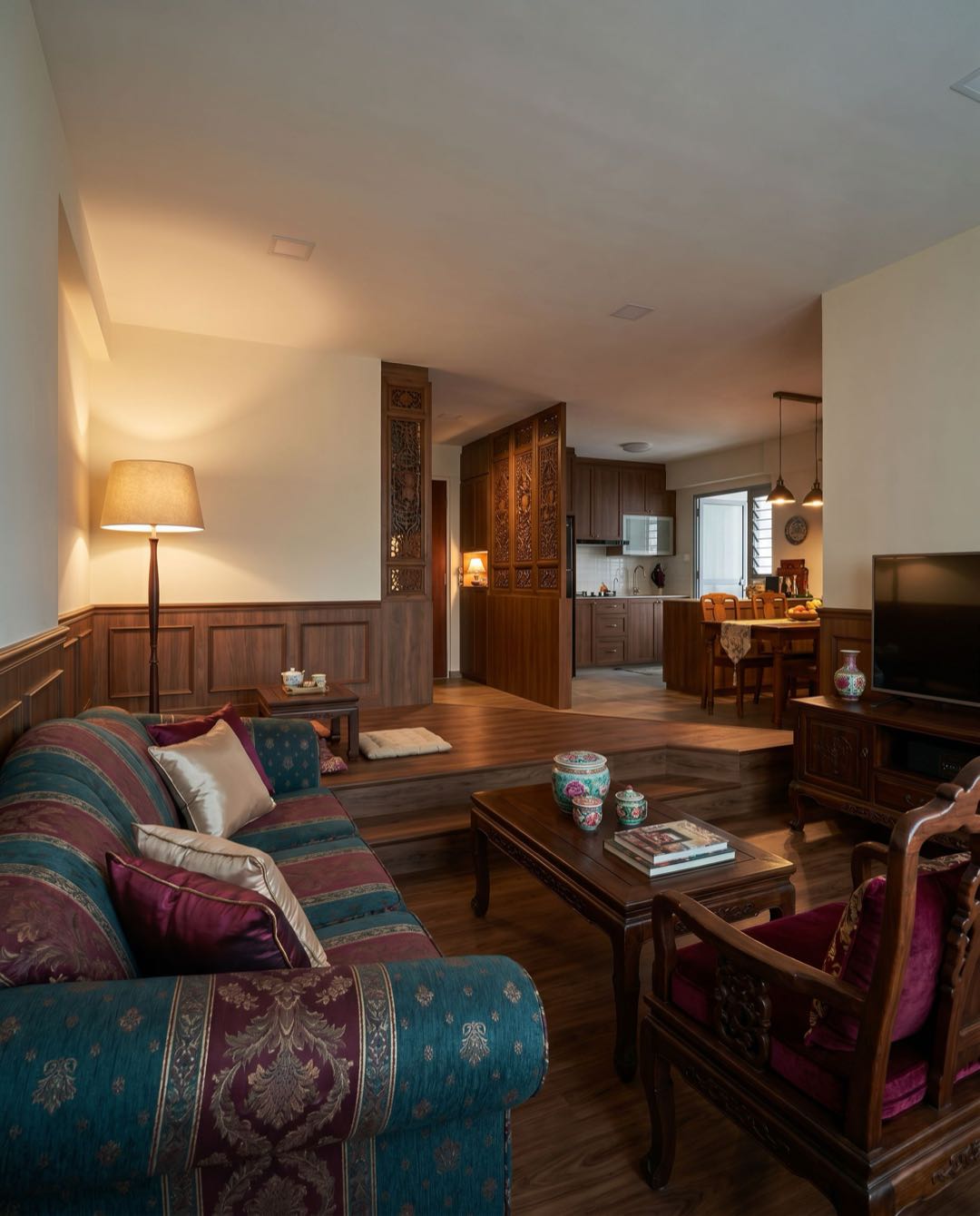 Traditional living room in a Singapore HDB flat