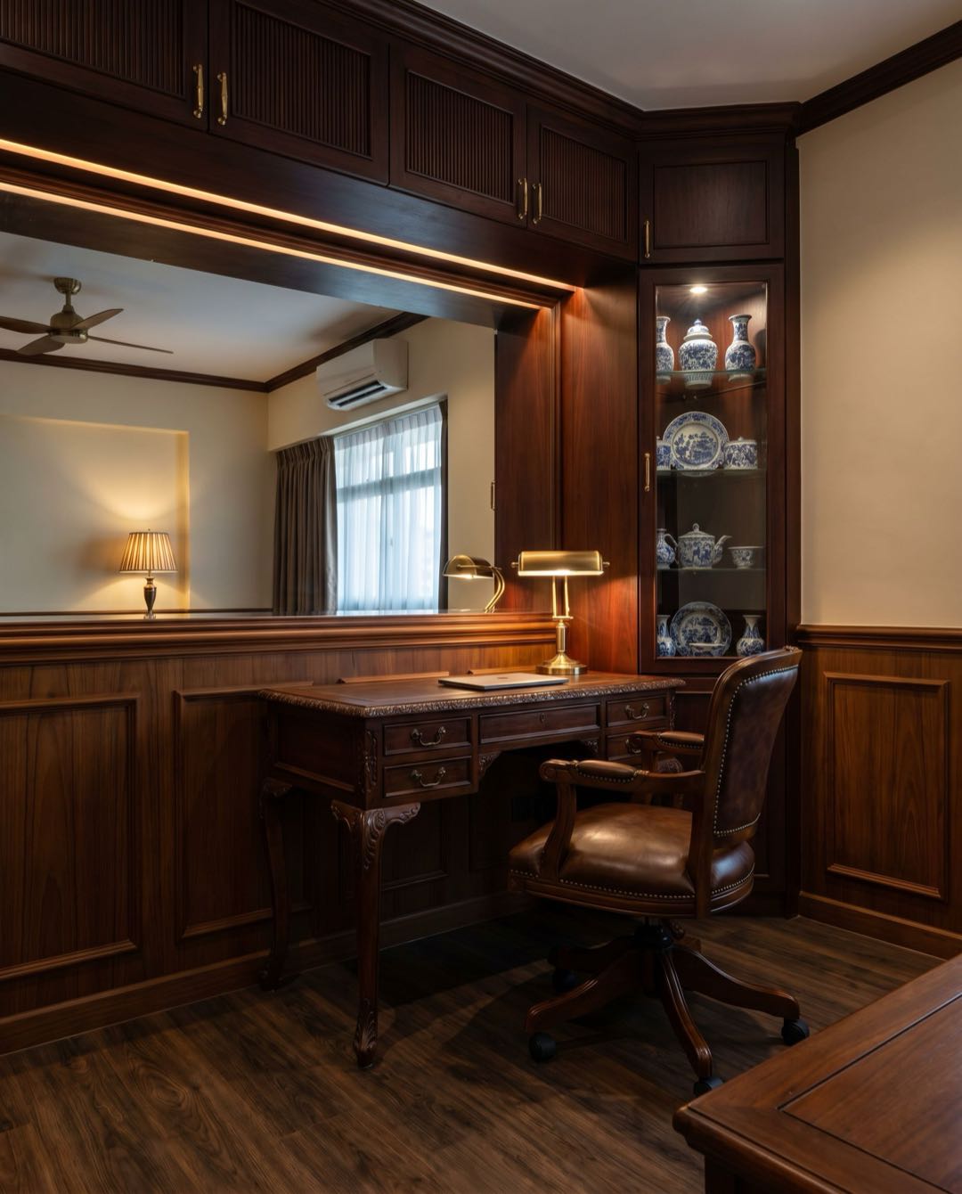 Traditional study & home office in a Singapore HDB flat