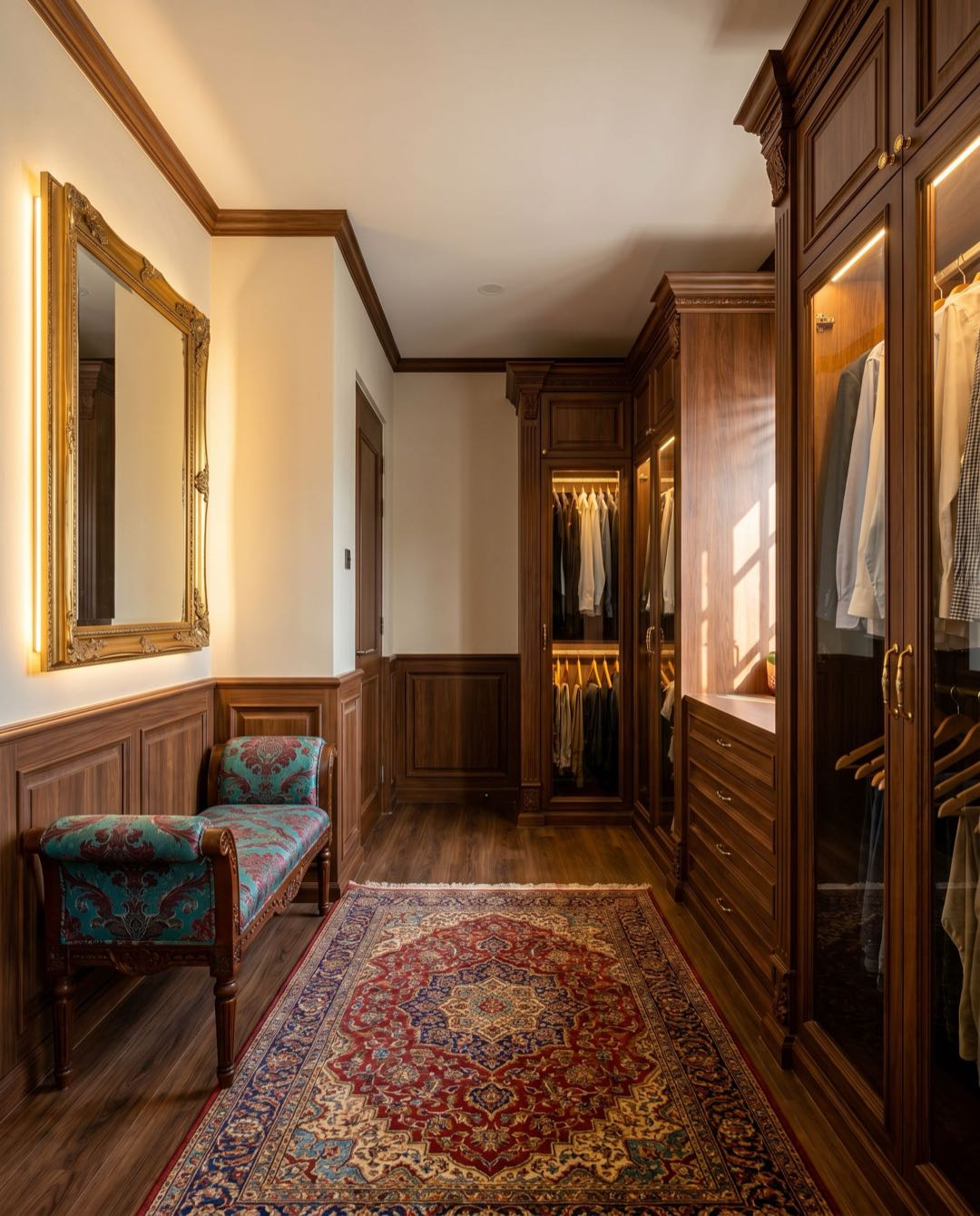 Traditional walk-in wardrobe in a Singapore HDB flat