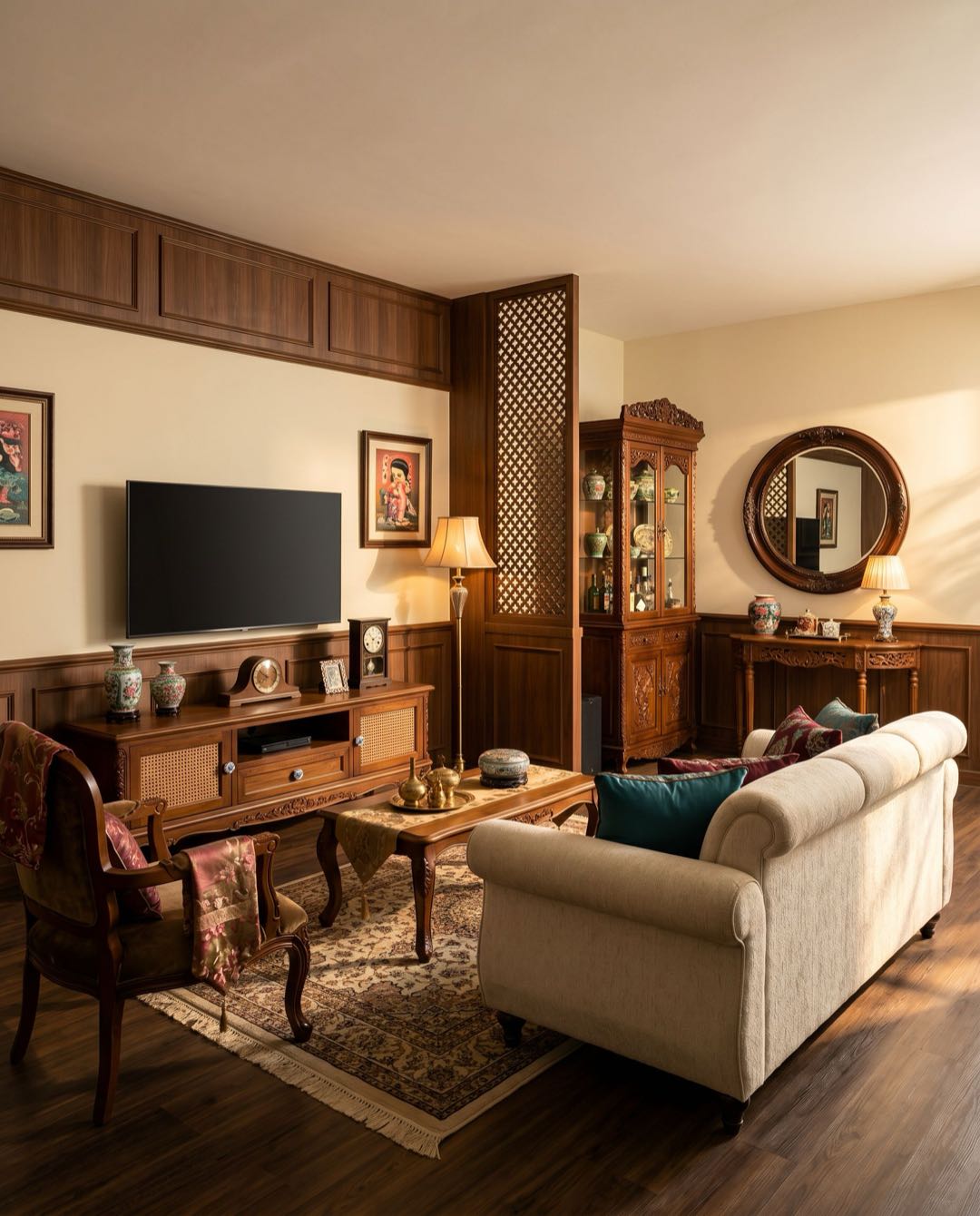 Traditional living room in a Singapore HDB flat