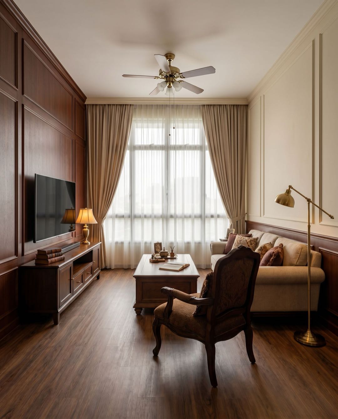 Traditional living room in a Singapore HDB flat